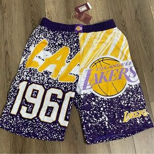 Mitchell & Ness‎ LAKERS Jumbotron Classic Basketball Shorts NEW